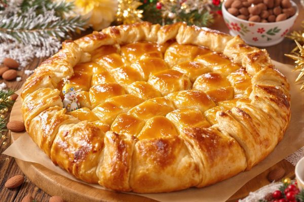 La galette des rois frangipane de Cyril Lignac : un feuilletage doré, une crème d’amande fondante et un sirop ultra-brillant.jpg